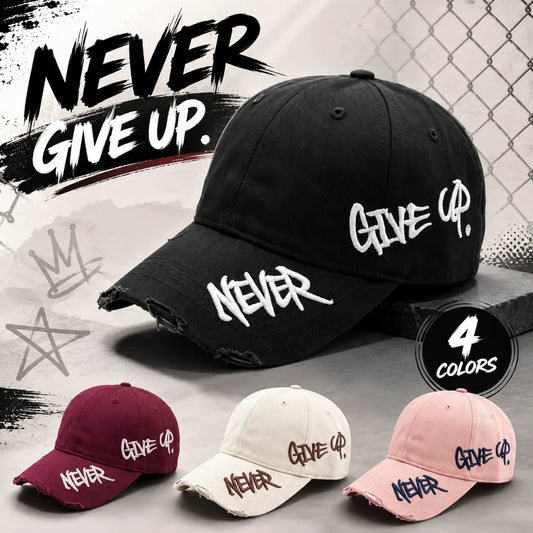1pc Casual Trendy Baseball Cap with Side Embroidery "Nive Give Up", Versatile Streetwear  Adjustable Casual Mens hat, Fashion Style Outdoor Sun Hat for Women and Men, Curved Brim Trucker Hats Women
