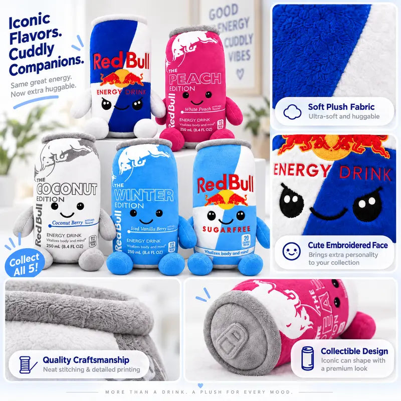 Cute 8.7-Inch Energy Drink Can Plush Toy – Soft Stuffed Doll for Desk & Room Decor