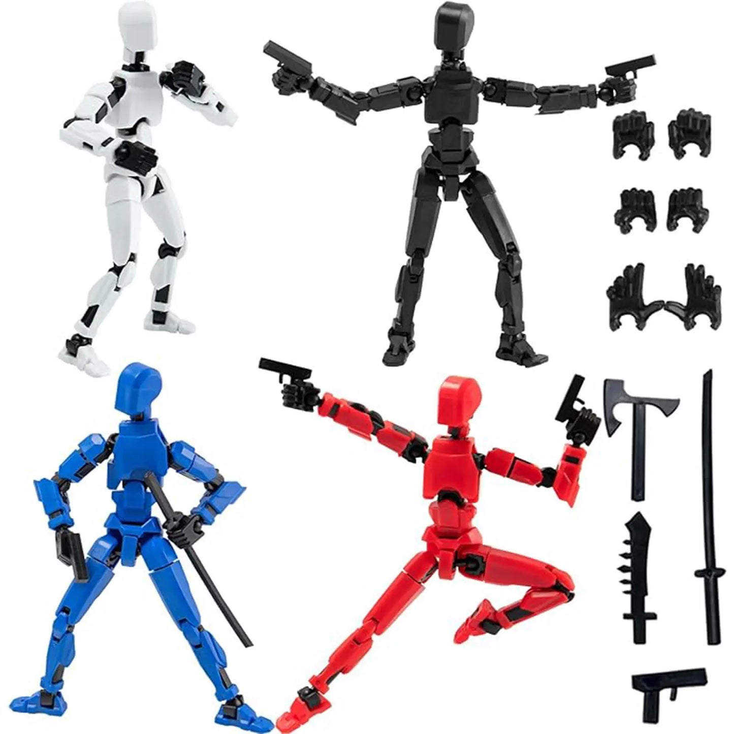 Titan 13 Articulated Action Figure Set (3/4/5-Pc) - Multi-Jointed Robot Toy