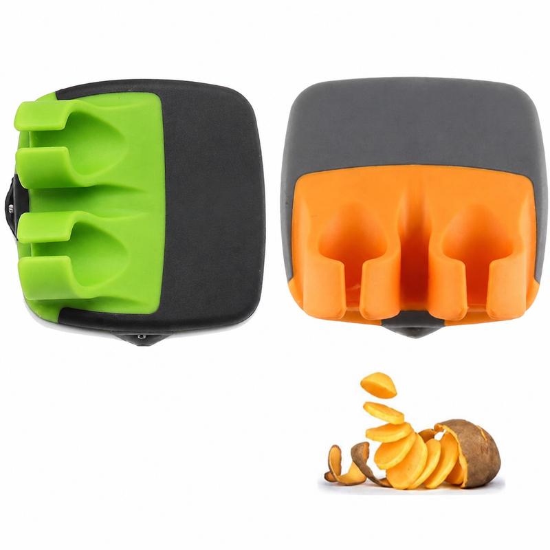 2 Pcs Ergonomic Rubber Palm Vegetable Peeler Set for Potato & Carrot
