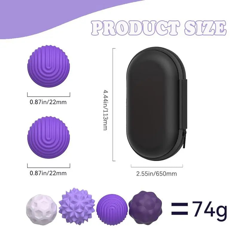 Silicone Fidget Ball Set – Elastic Texture Quiet Stress Relief Toy in Assorted Colors