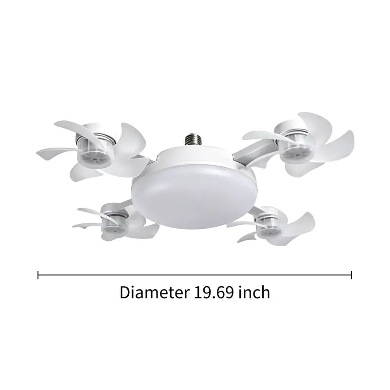 [DealsForYouDays] 2026 New E27 Socket Ceiling Fan Light - 2-in-1 Silent LED Fan with Remote Control, Energy-Saving Cooling & Lighting Combo for Home Bedroom