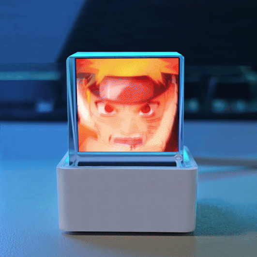 PixelCube: The Ultimate 3D Holographic Desk Gadget - Personalized Animated Weather Station with Wi-Fi Control