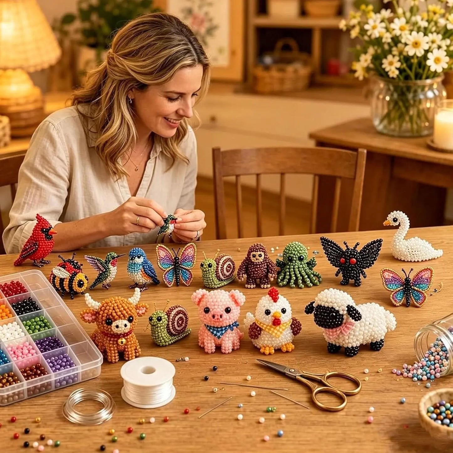 3D Beaded Bird DIY Craft Kit for Relaxing Handmade Gifts