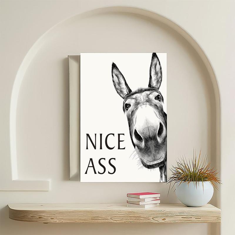 Arte de pared para baño · Decoración de casa de campo · Divertidos carteles vintage con burros para el hogar · Decoración de restaurantes · Cabezas de queso
