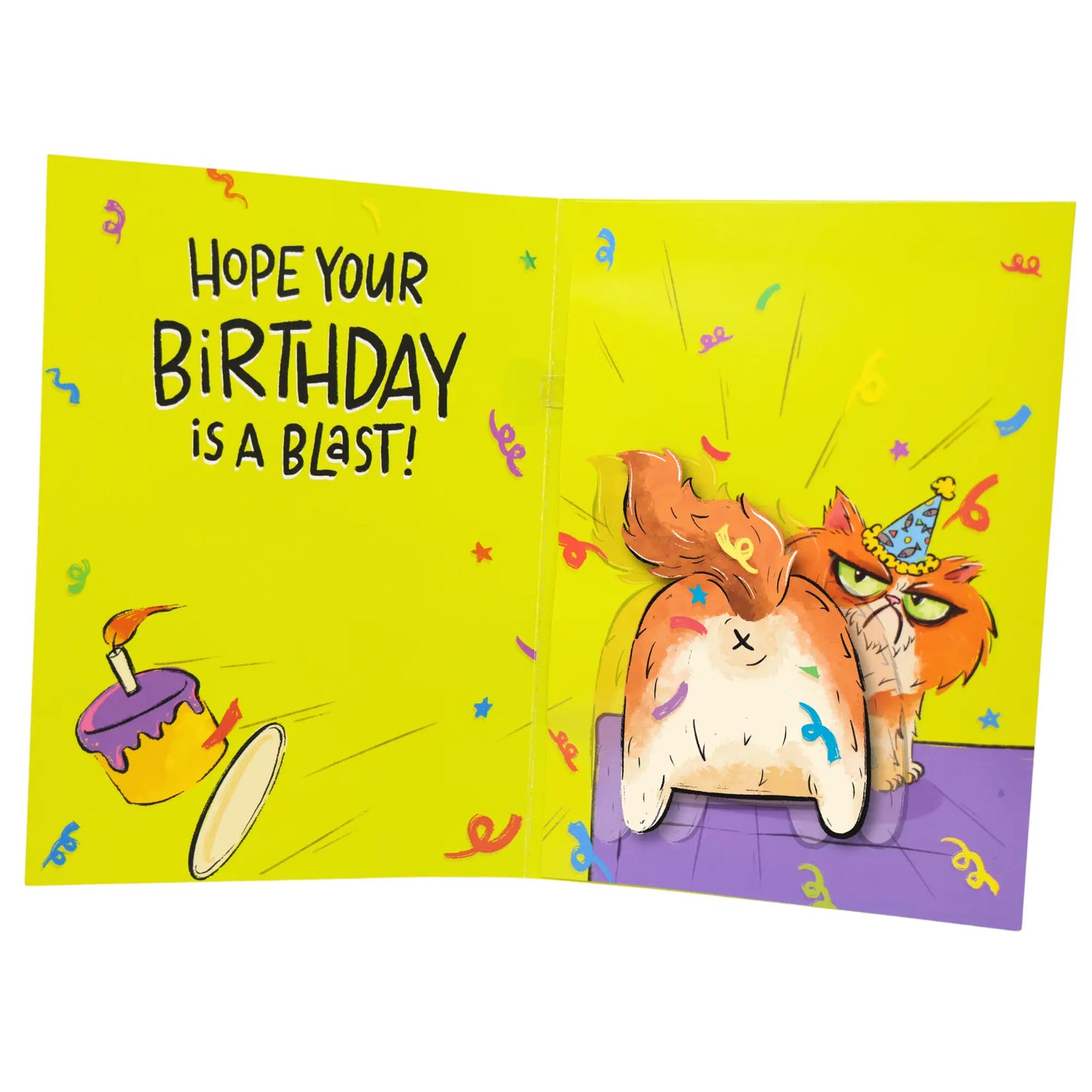 Farting Birthday Card - Farting Dog, Cat & Unicorn - Funny 3D Gag Gift for Men, Women & Kids - Shakes & Farts with Sound, Up to 2,000 Plays - Novelty Greeting Card with Envelope - Birthday Card