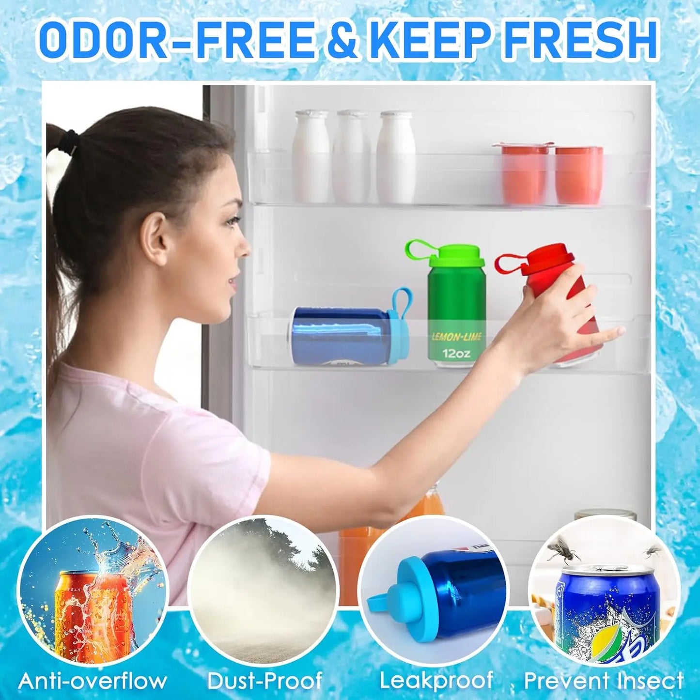 4-Pack Reusable Soda Can Lids with Straws - BPA-Free, Spill-Proof & Airtight Covers for Standard Beverage Cans