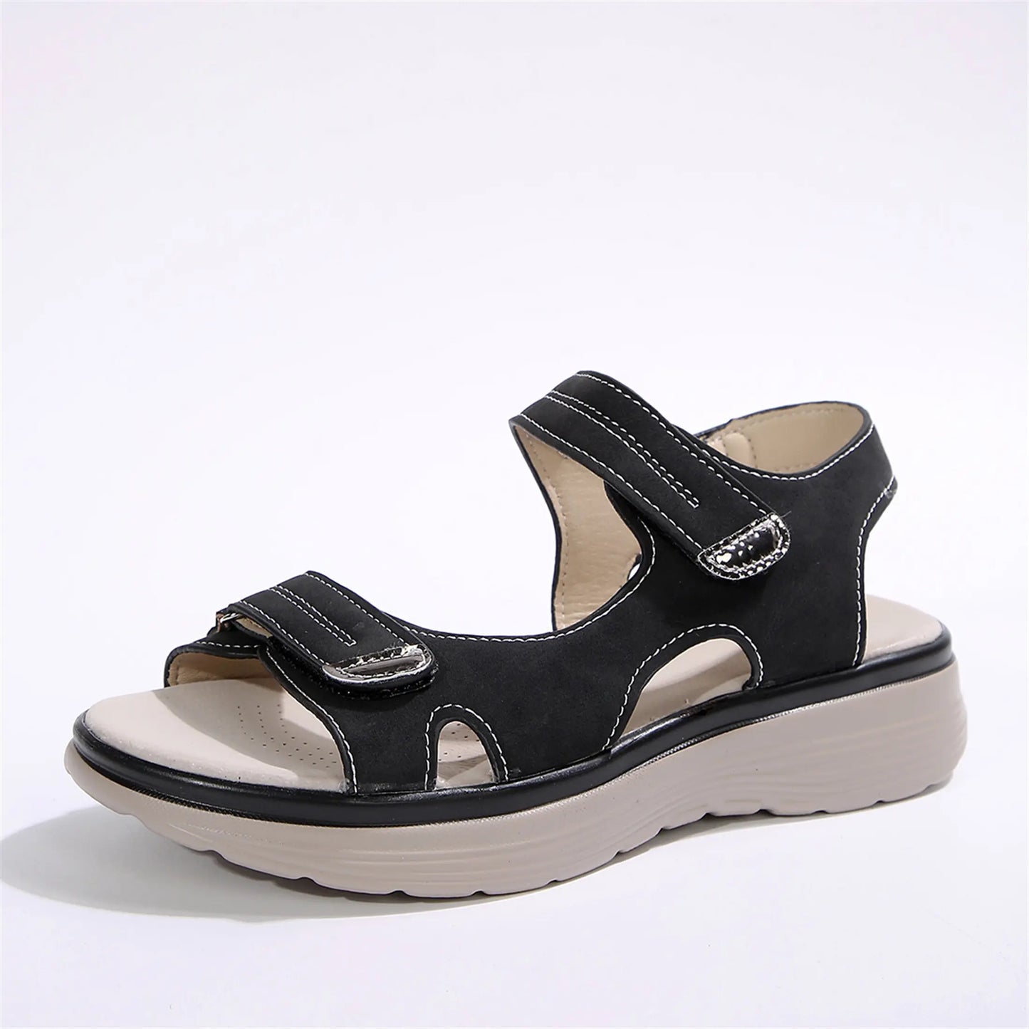 Womens Sporty Style Flat Sandals Open Toe Walking Comfy Casual Low Wedge Summer Shoes Springfresh