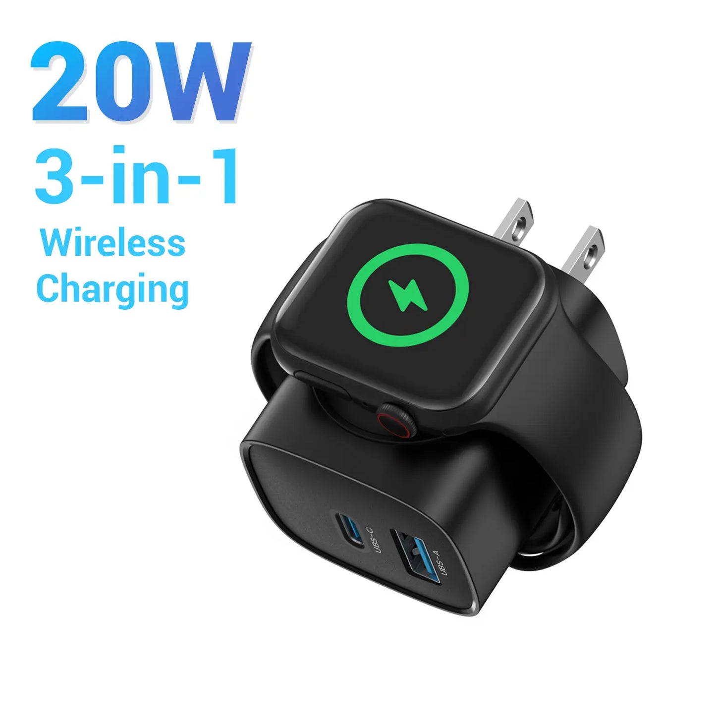 3-in-1 Magnetic Wireless Wall Charger | 20W PD Fast Charge with Cable