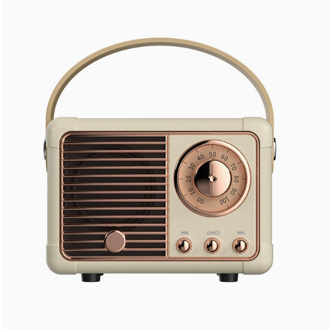 Retro Bluetooth Speaker with Portable Handle, Rechargeable Wireless Mini Speaker