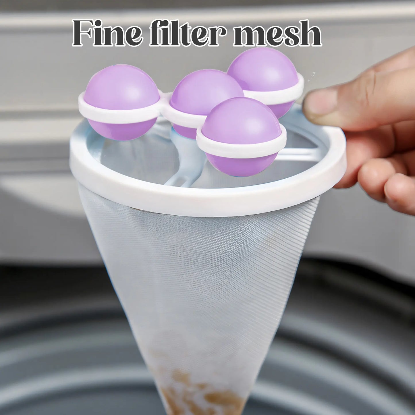 3 Counts Washing Machine Filter Bag, Reusable Floating Hair Filter for Laundry