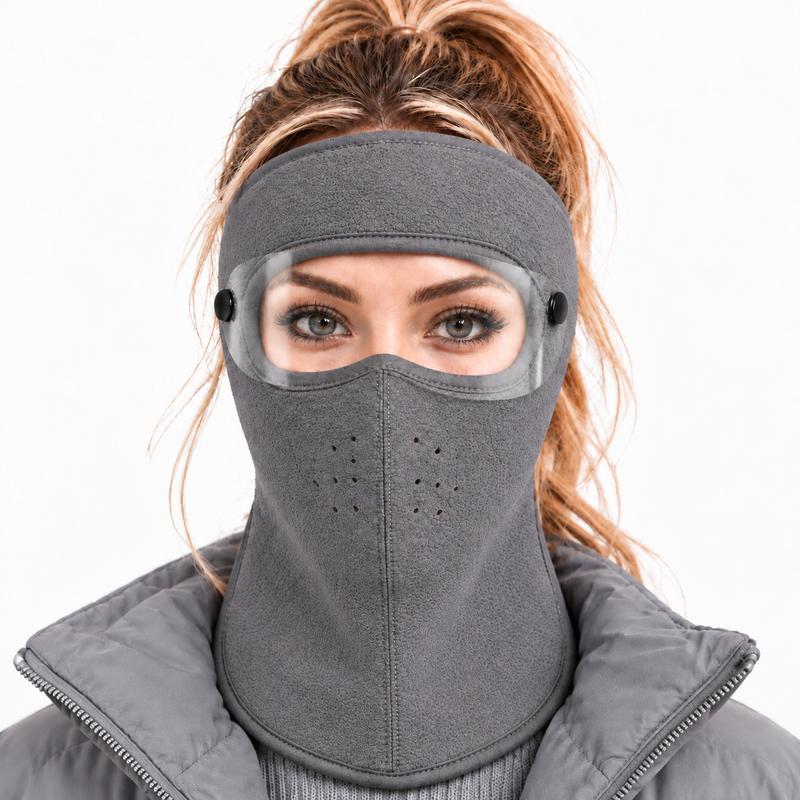 Winter Face Mask with Detachable Goggles – Windproof Thermal Fleece Full Cover for Outdoor Cycling & Skiing