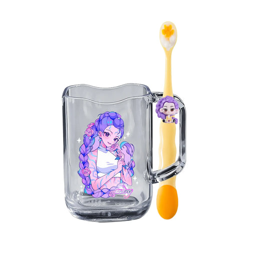 Cute Cartoon Character Acrylic Toothbrush Holder & Cup Set