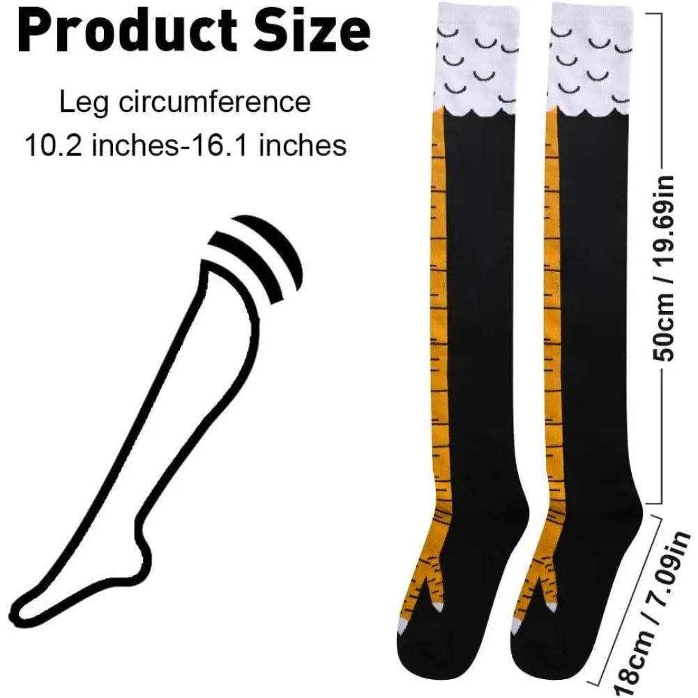 Novelty Funny Chicken Leg Knee High Socks