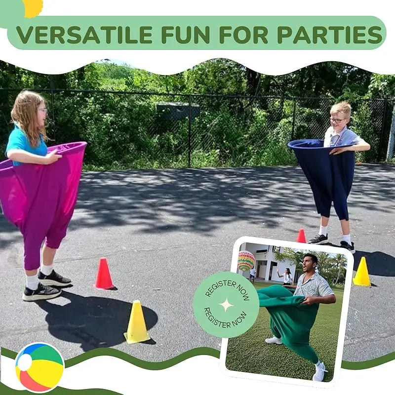 2PC Giant Oversize Granny Pants Toss Game Set with Bouncy Ball & Pump | Indoor/Outdoor Family Easter Party Gift for Kids