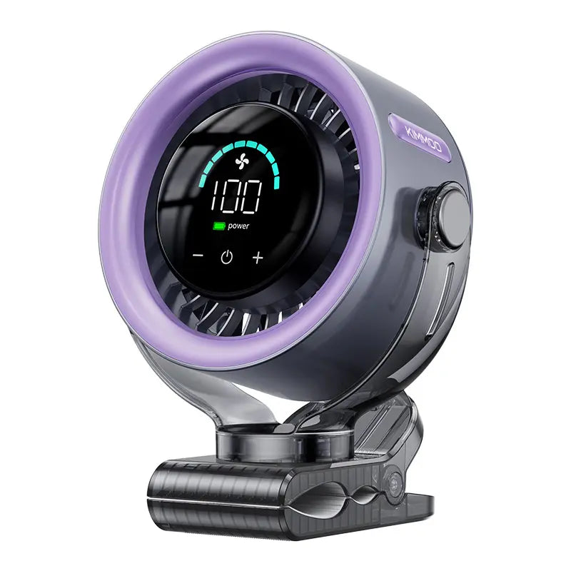 4000mAh Rechargeable Portable Clip on Fan-100-Speed Touch Control, LED Display, 360° Rotate Quiet Turbo Desk Fan, Small Battery Operated USB Fan for Stroller Bed Travel Camping Golf Gym