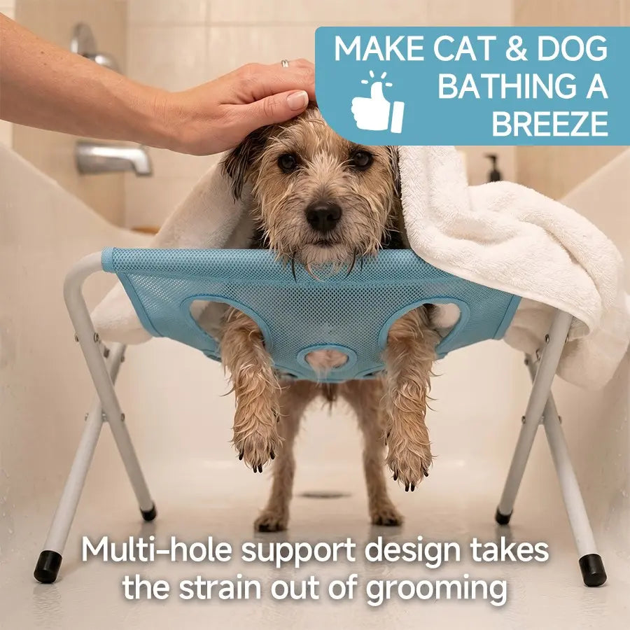 New Foldable Pet Bathing Stand, Cat Dog Bath Hammock, Anti-Movement, Anti-Scratch, Medication Feeding, Bath Rack Tool Supplies