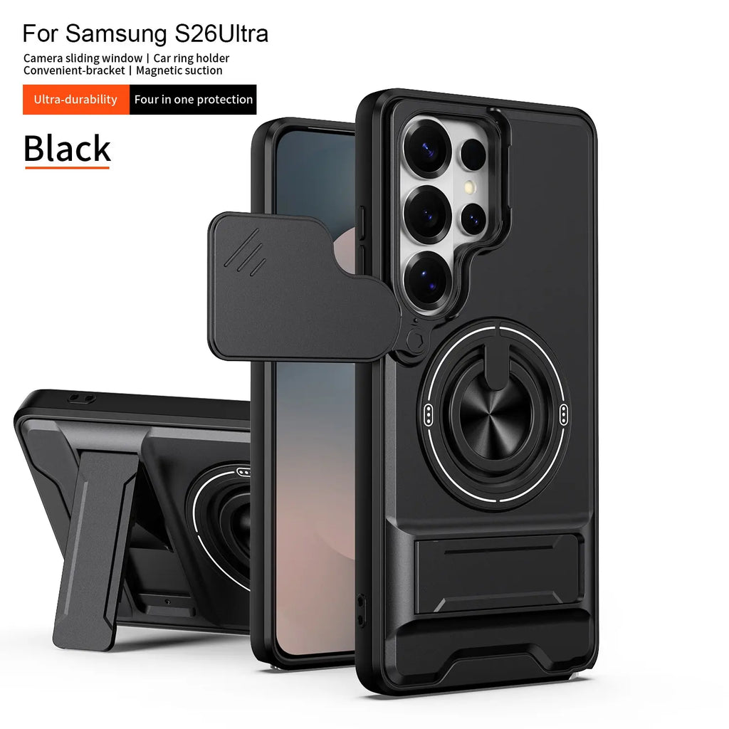 Mecha Push Window Magnetic Case for iPhone & Samsung S26 – Military Grade Shockproof Cover