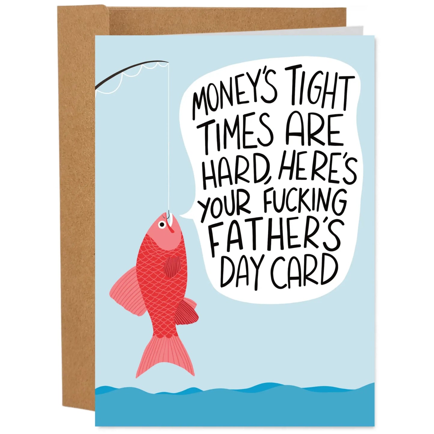 Funny Father's Day Card - 5x7 Inch Hand-Drawn Greeting Card with Envelope