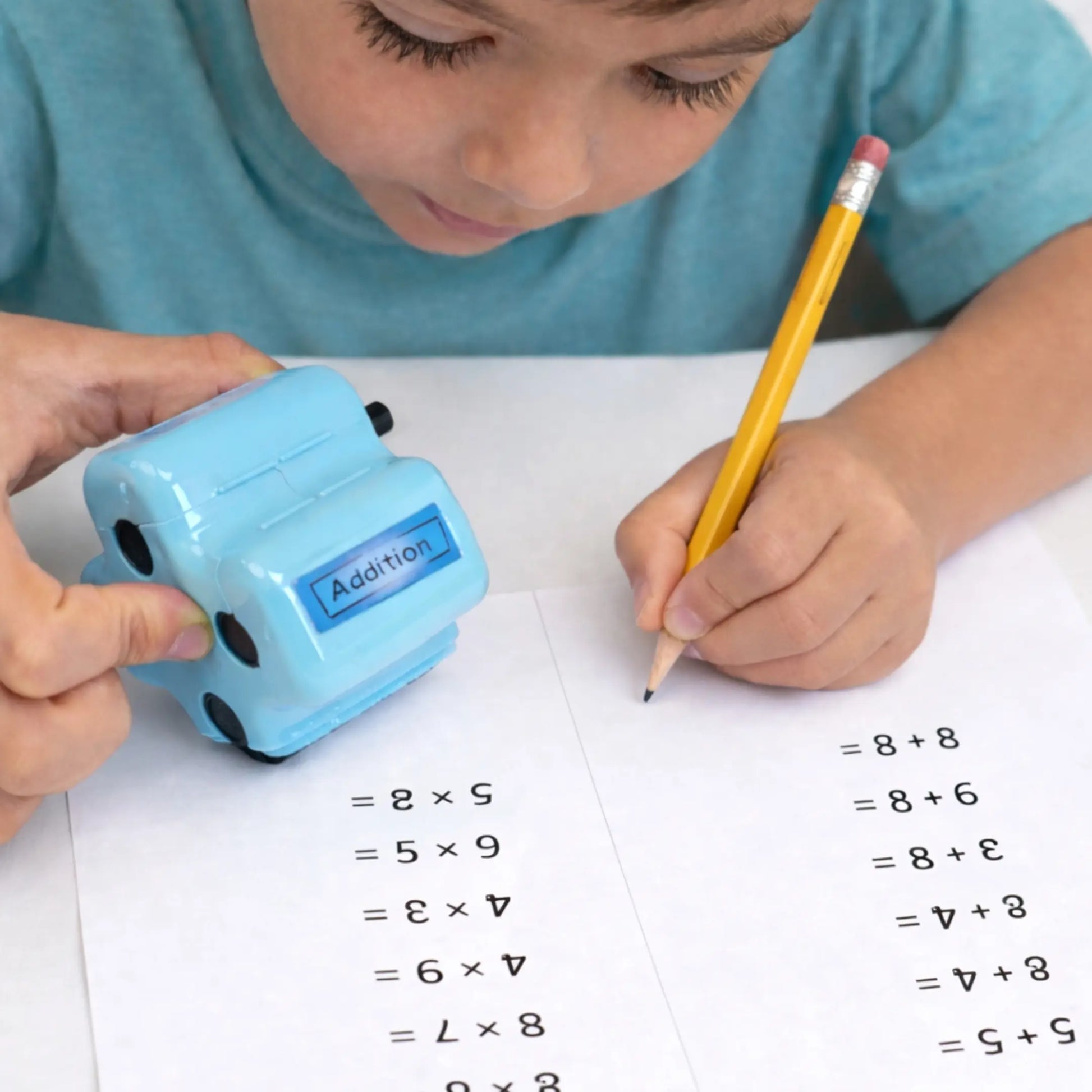 Math Teacher 4 in 1 Math Roller Stamp, Addition Subtraction  Multiplication Practice Tool, Math Stamp Roller for Kids  Ages 5-9 Classroom Home Use, Math Gift for Kids | GoldenEgg