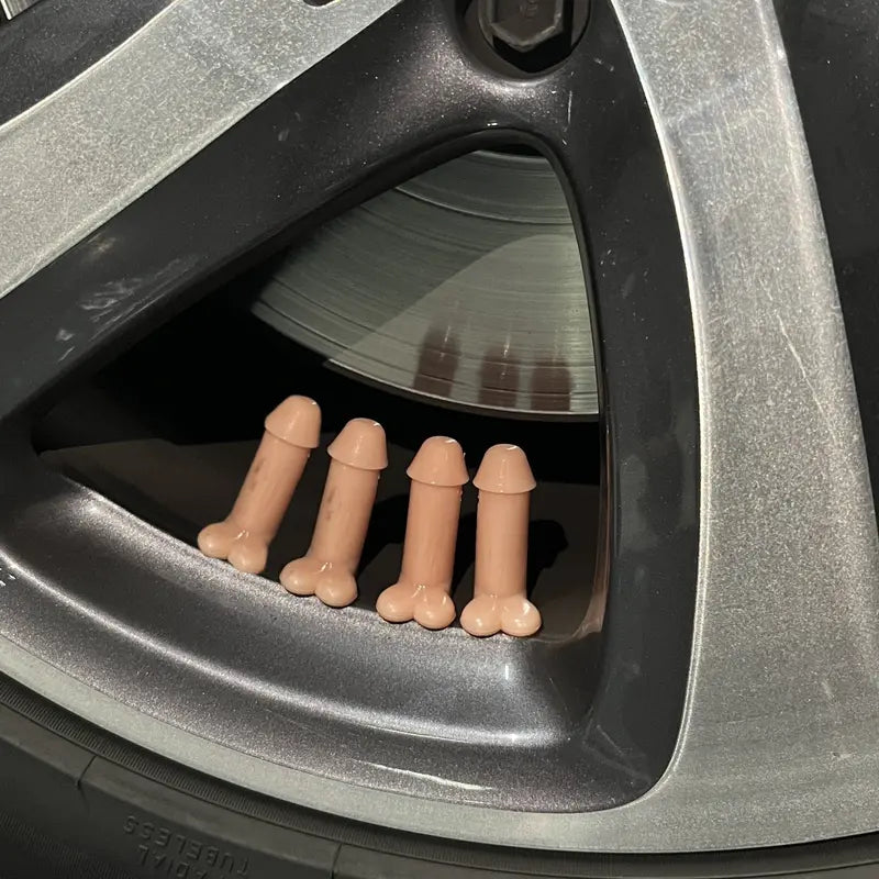 4-PCS Creative Funny Middle Finger Valve Stem Caps – Waterproof & Dustproof Tire Air Caps for Cars & Bikes