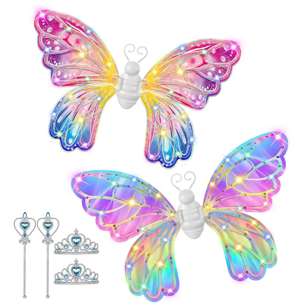 Glowing Fairy Butterfly Wings for Kids – Light-Up Dress-Up Toy for Halloween & Christmas Gift