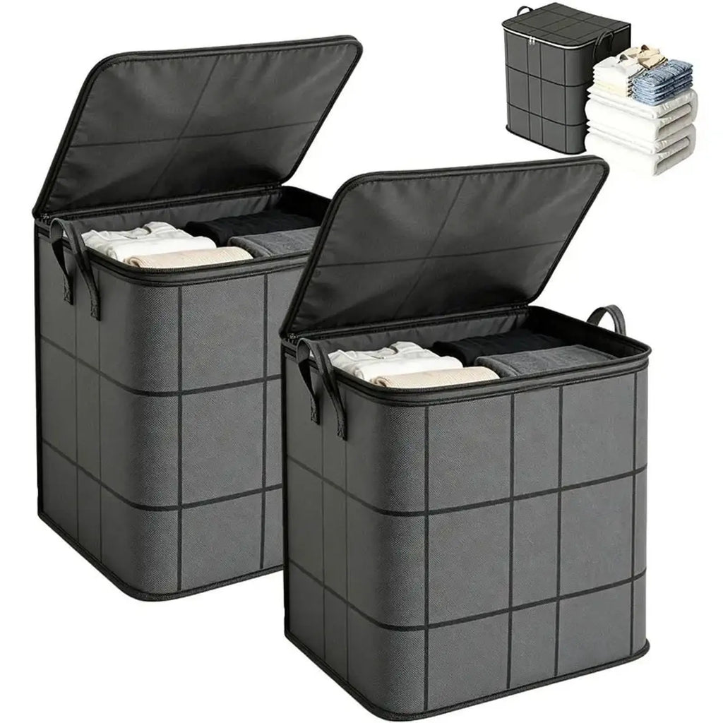 Large-Volume Fabric Storage Bin with Zipper & Handles – Organizer Bag for Bedding & Clothes