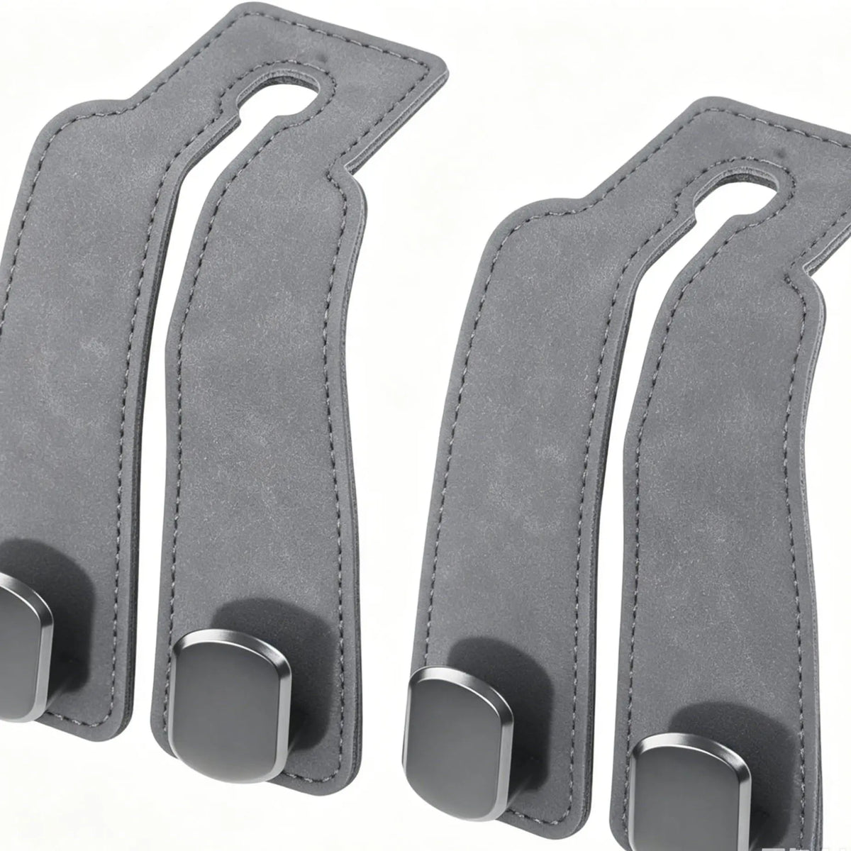 2pcs Heavy-Duty Car Seat Headrest Hooks – Leather & Metal Purse Organizer for Handbags & Groceries