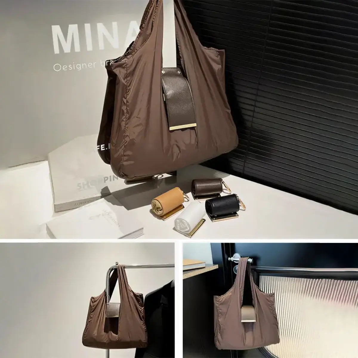 Foldable Keychain Bag Reusable Grocery Bags for Shopping Foldable & Expandable Handbag with Key Ring for Travel Daily Use Organiser,dorm essentials,home decor