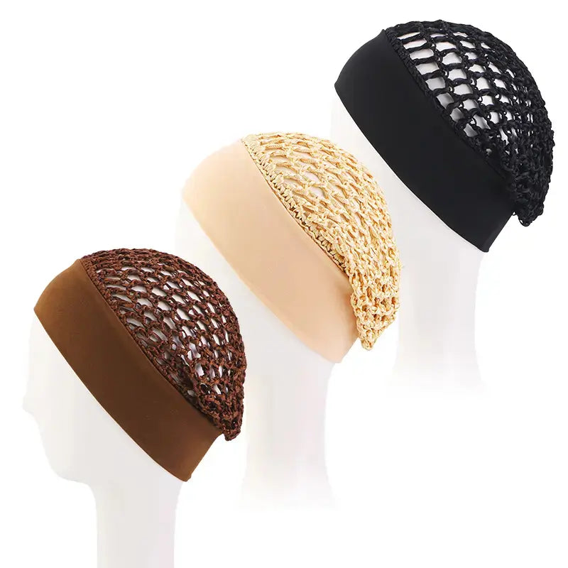 3-Piece Stretchy Wide-Edge Sleeping Bonnet Set – Soft Satin Hair Protection Cap