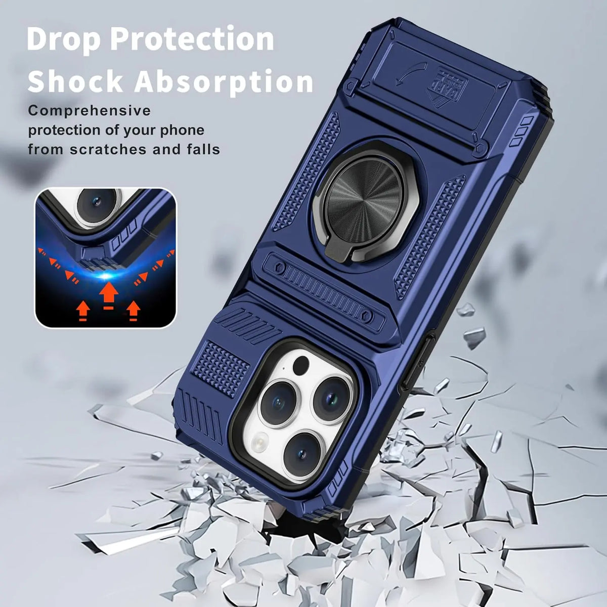 Magnetic Wallet Case with 360° Rotatable Ring Stand for iPhone 17 Pro Max – Heavy-Duty Protective Card Holder Cover