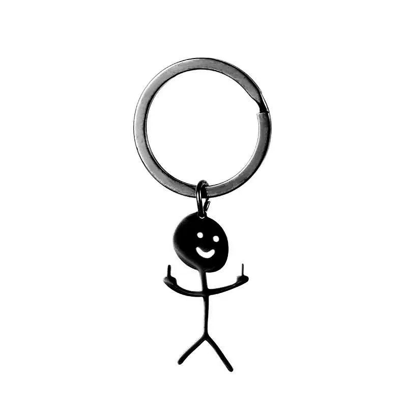 Cartoon Figure Shaped Keychain for Men & Women, Stainless Steel Keychain, Metal Key Chain, Cute Key Ring