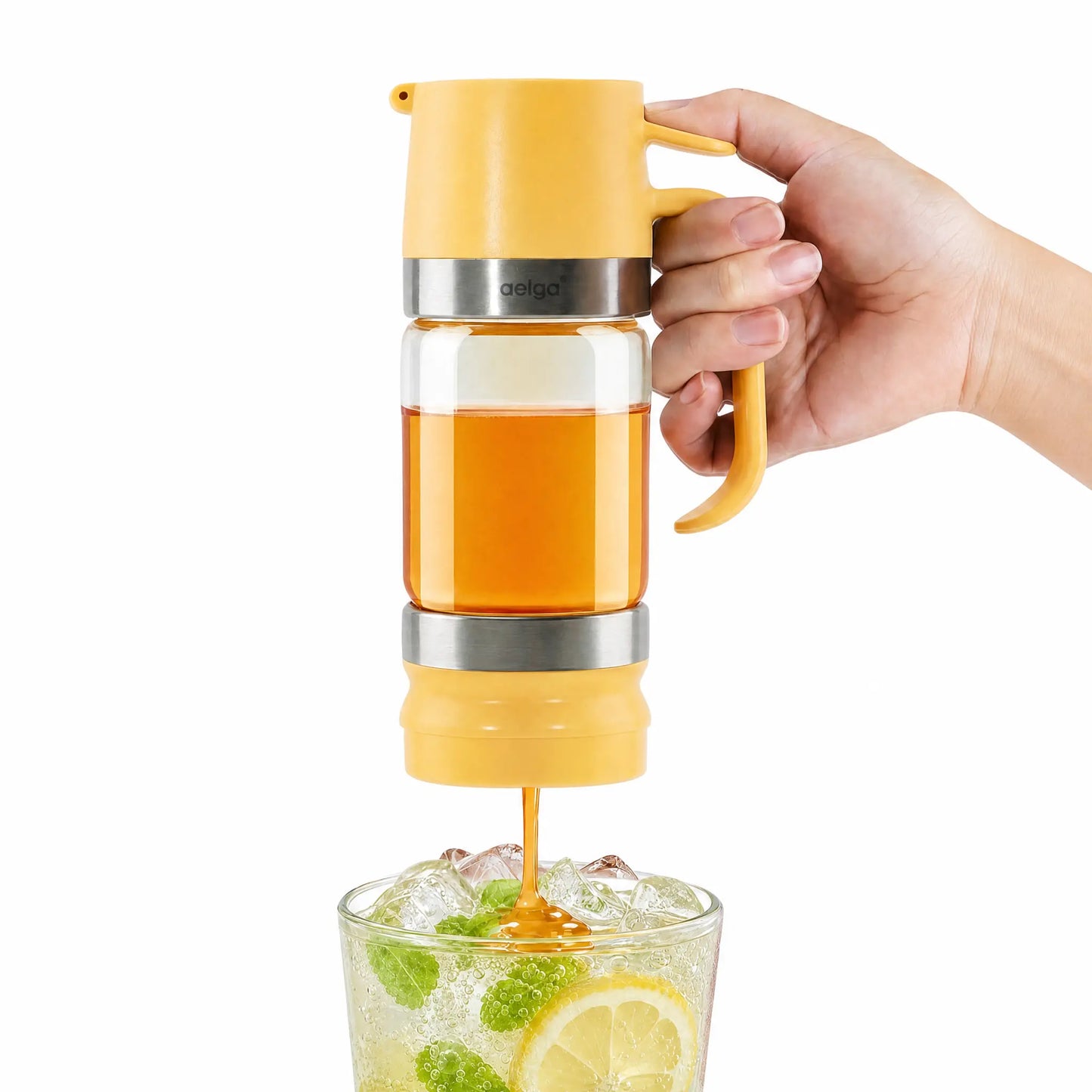 No-Drip Glass Honey Dispenser with Trigger Handle