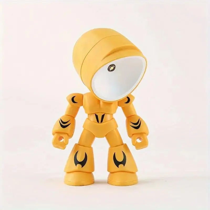 Cute LED Mini Robot Night Light with Magnetic Base – Soft Glow Decorative Atmosphere Lamp for Room Decor
