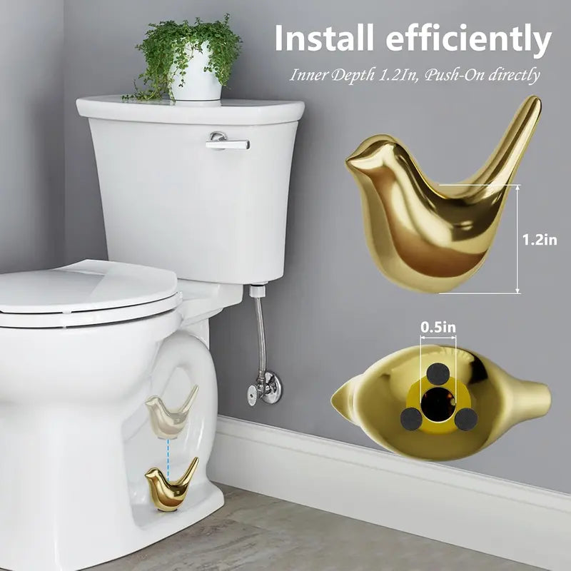 2-Pack Decorative Ceramic Bird Toilet Bolt Covers, Cute Screw Caps