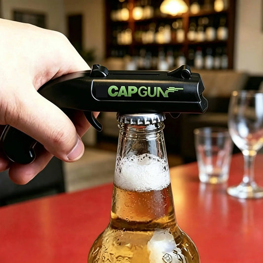Stainless Steel & ABS Plastic Spring Mechanism Bottle Opener, Kitchen & Bar Utensil, Fun Gifts for Family Gatherings & Father’s Day