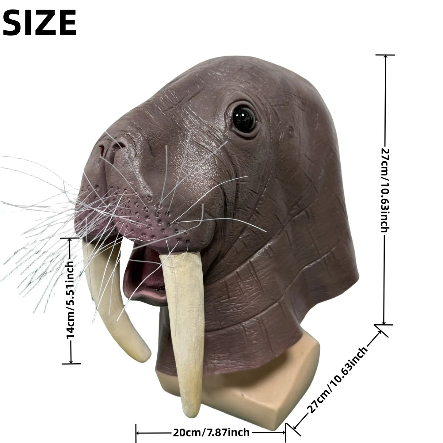 Realistic Walrus Latex Animal Mask for Halloween Parties and Cosplay