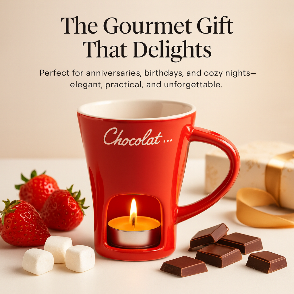 Ceramic Candle Heating Chocolate Fondue Mug