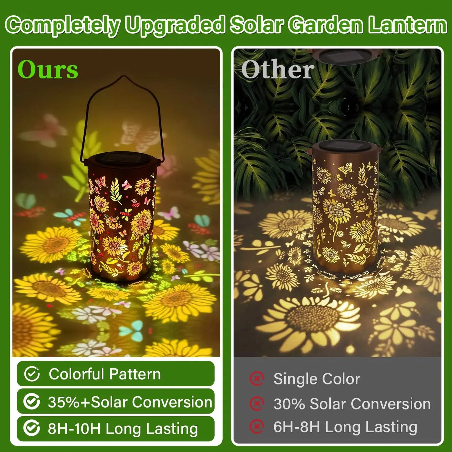 Colorful Sunflower Solar Lantern for Outdoor Garden Decor