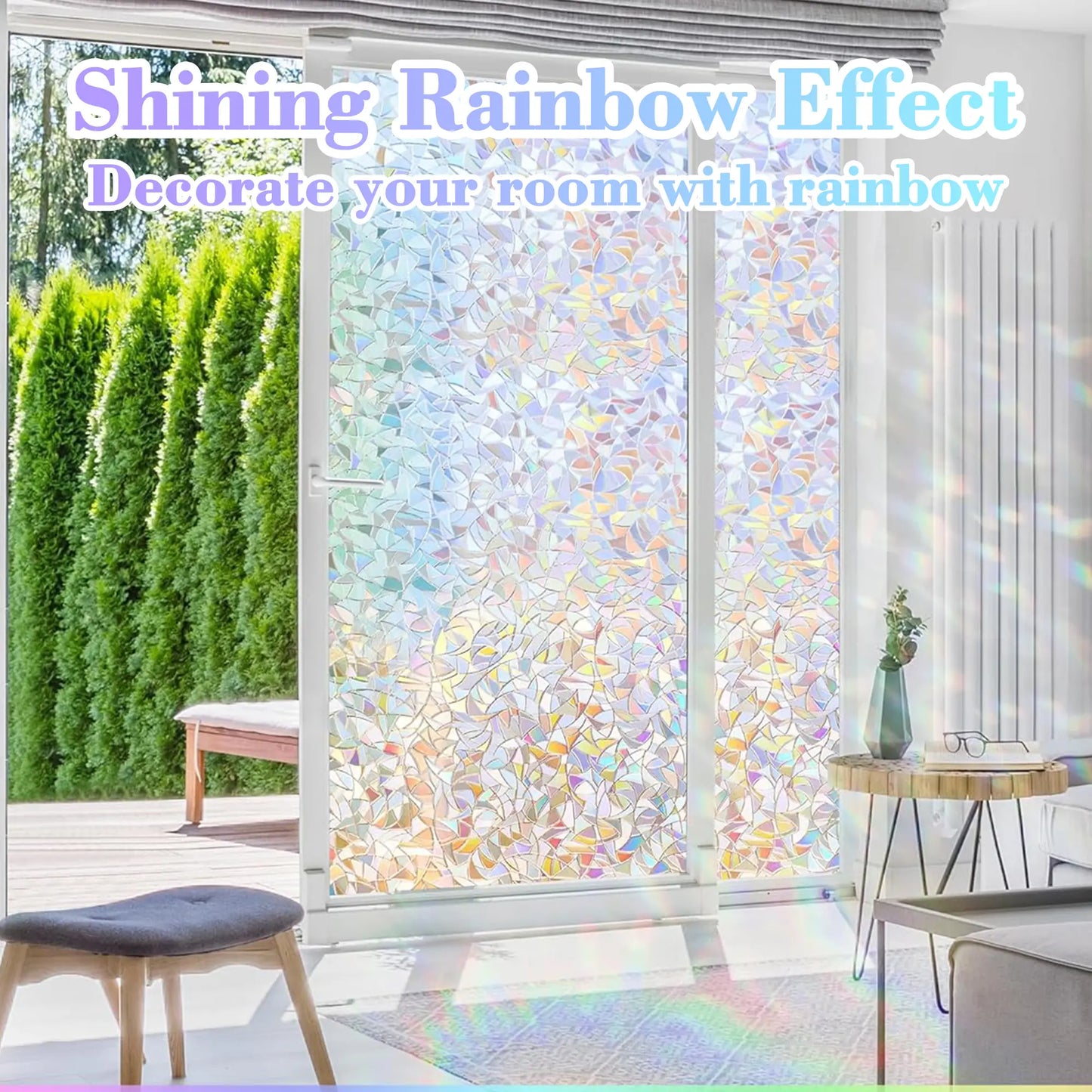Static Cling Window Privacy Film – Removable UV Blocker & Reflective Mirror Tint for Glass Doors