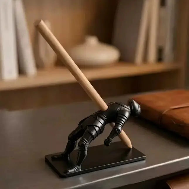 Black Ninja Pen & Pencil Holder for Desk – Novelty Desktop Decor & Office Accessories