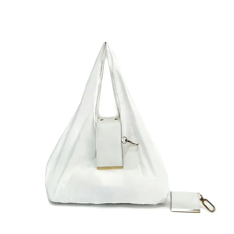 Compact Foldable Keychain Tote Bag – Expandable Reusable Grocery Shopping Bag with Key Ring