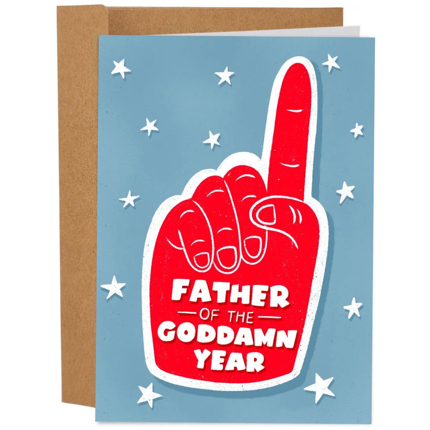Funny Father's Day Card - 5x7 Inch Hand-Drawn Greeting Card with Envelope