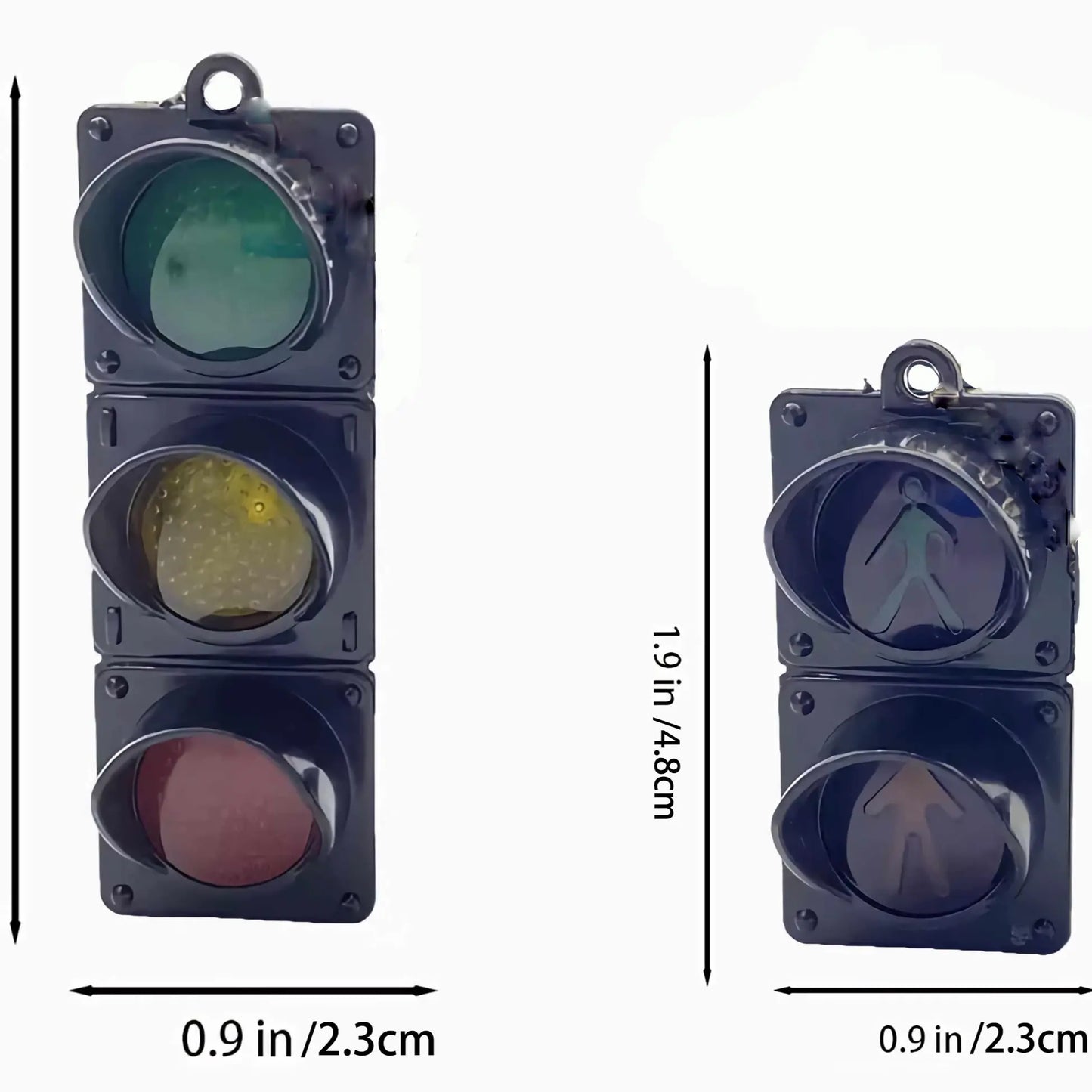 2-Pack Mini Electronic Traffic Light Keychain Backpack Charms, Cute LED Flashing Pedestrian Light Keychain with Keyrings, Fun Accessory for Bags