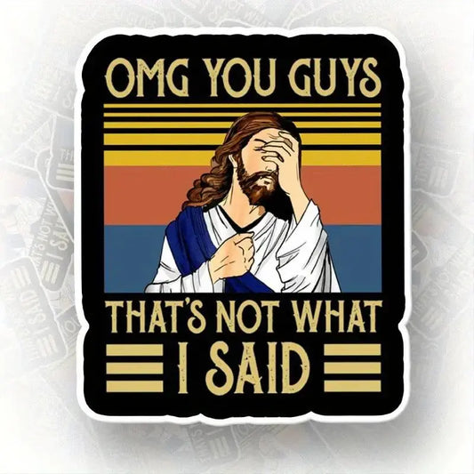 Funny Jesus Car Sticker – Waterproof Christian Decal for Car, Laptop