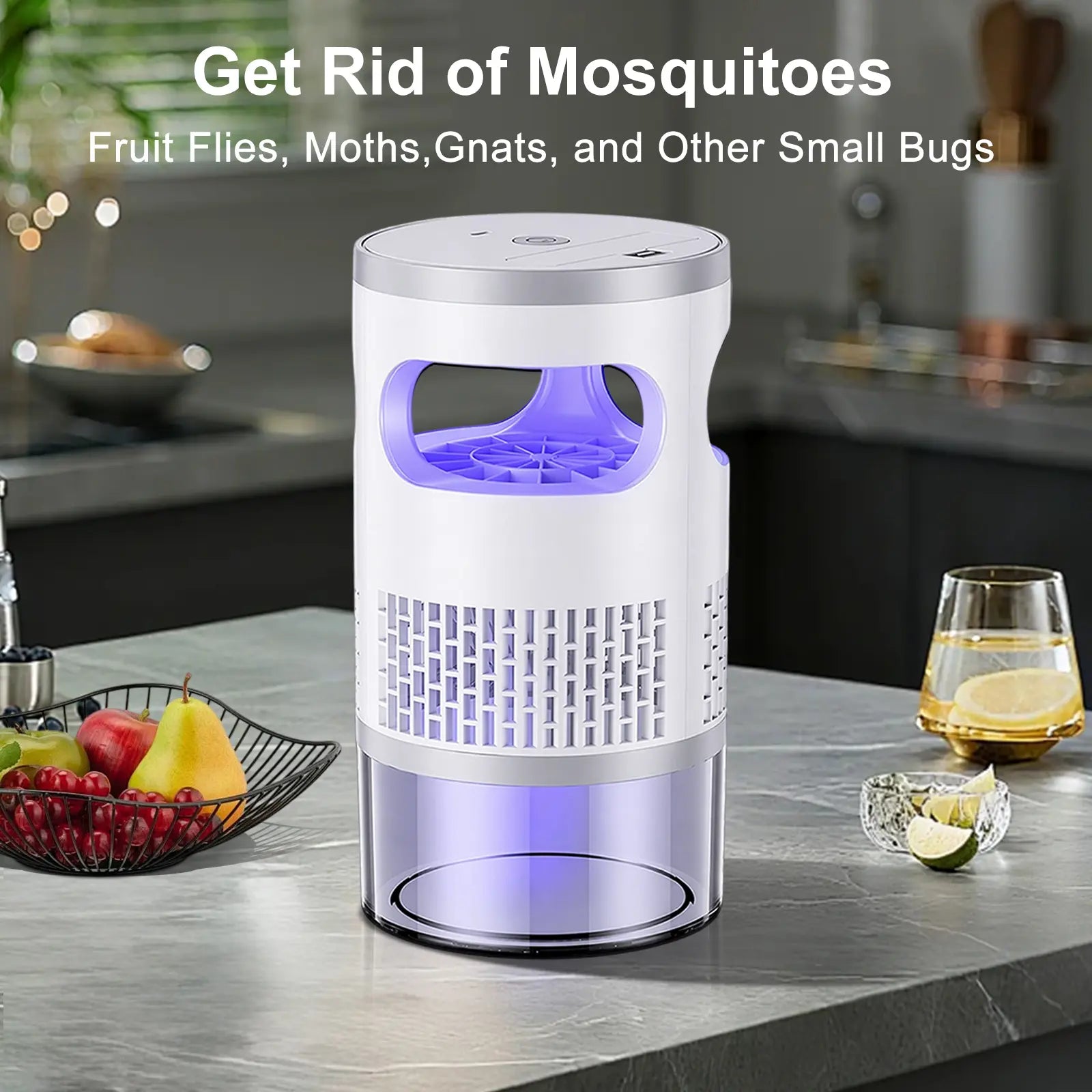 Gainstarx Indoor Insect Trap with Light and Suction Non Zapper Flying Bug Catcher for Mosquitoes Fruit Flies Gnats and Moths for Home Use