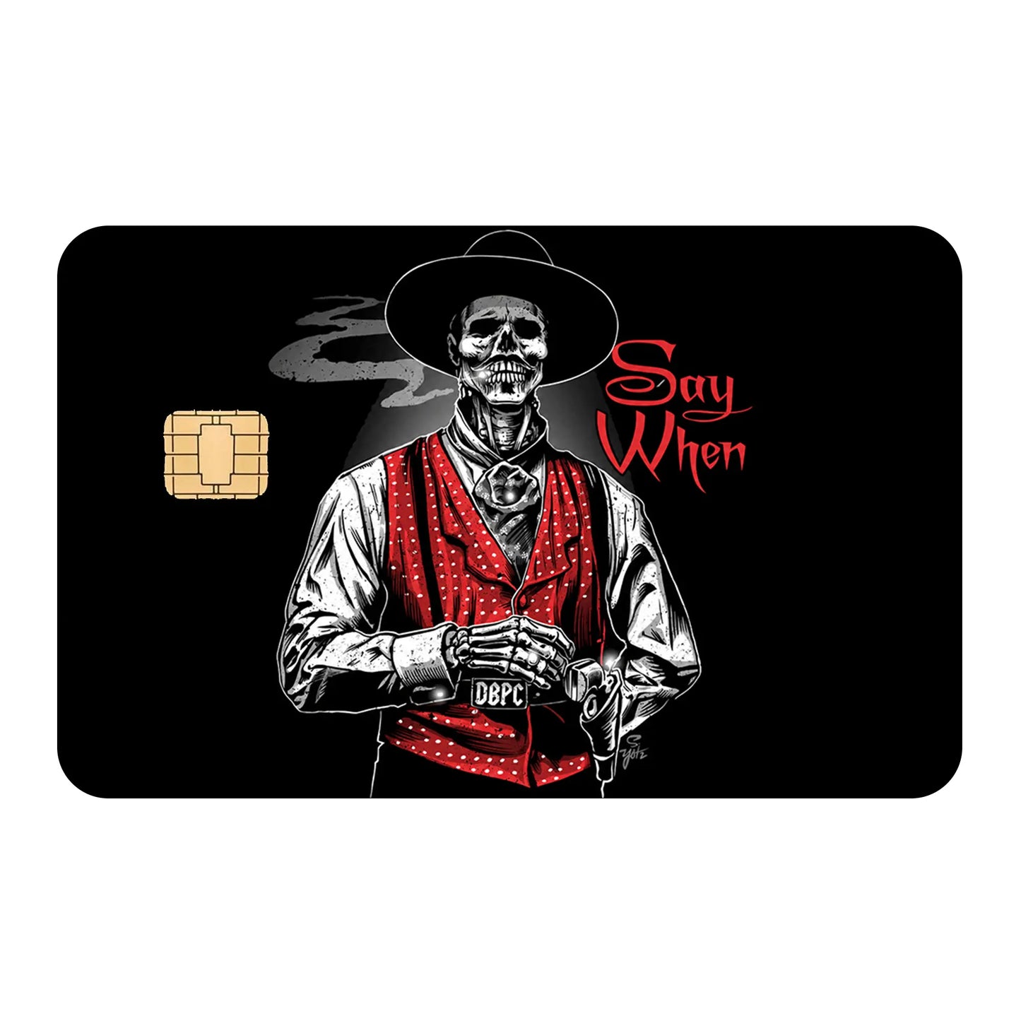 Tombstone Card Skin, I'm Your Huckleberry Say When Card Sticker, Doc Holliday Premium Matte Vinyl Stickers