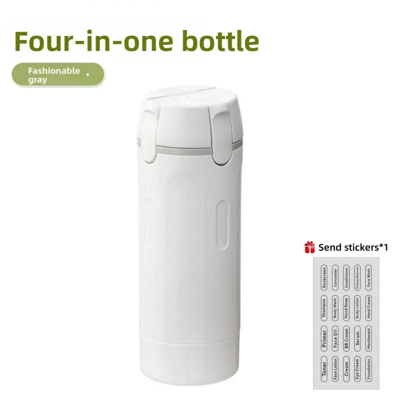 4-in-1 Portable Cosmetic Shampoo Dispenser Storage Bottle Plastic Travel Friendly Compact Design for Easy Carrying