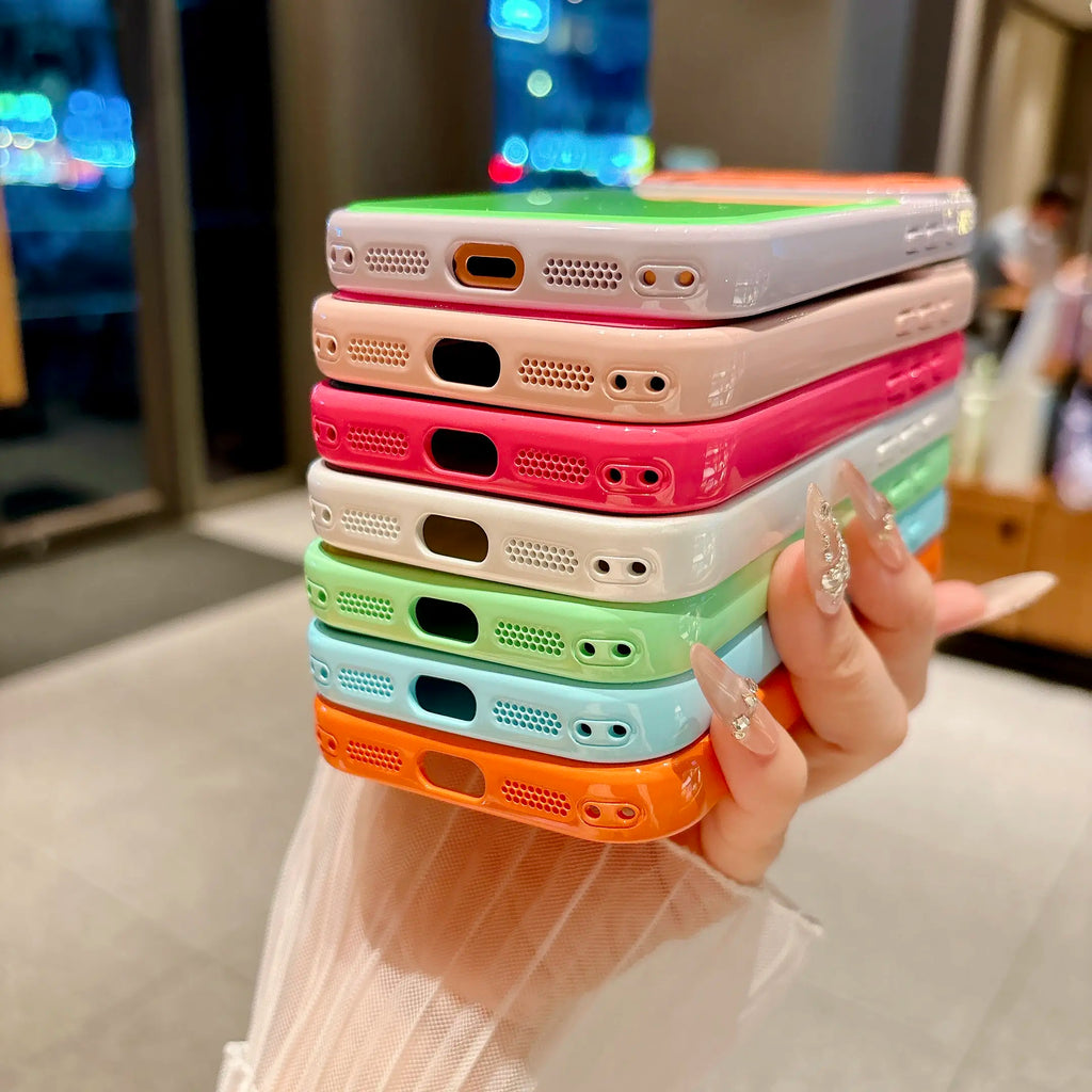 Contrast Color Matte Case for iPhone 17 16 15 14 13 Pro Max – Anti-Fall Full Lens Protection