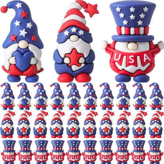 Patriotic 4th of July Mini Gnomes Figurines: Independence Day Ornaments Gift